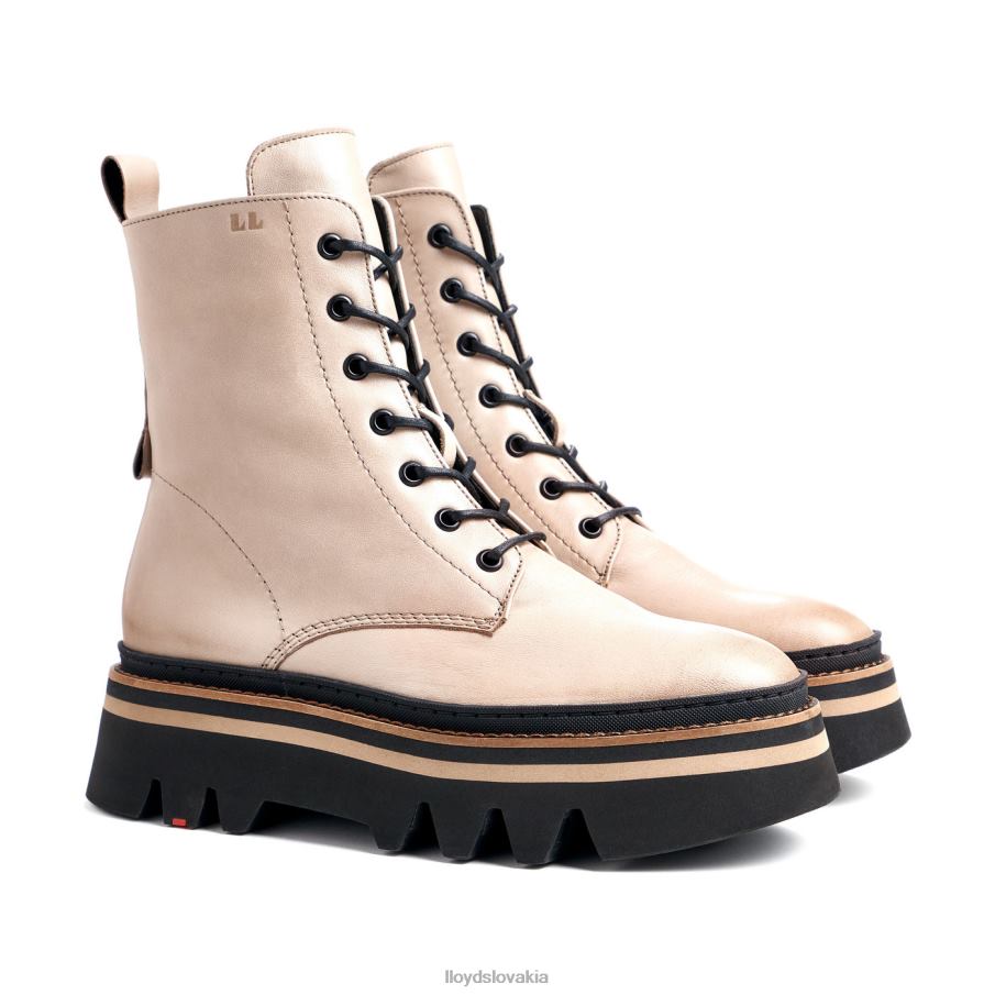LLOYD ľahká podrážka hladká kožená členková obuv ženy topánky béžová 6R0JN916