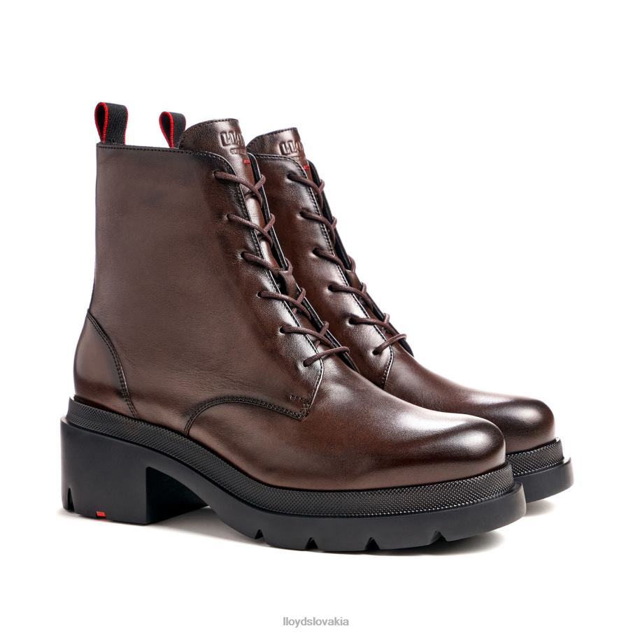 LLOYD ľahká podrážka hladká kožená členková obuv ženy topánky hnedá 6R0JN907