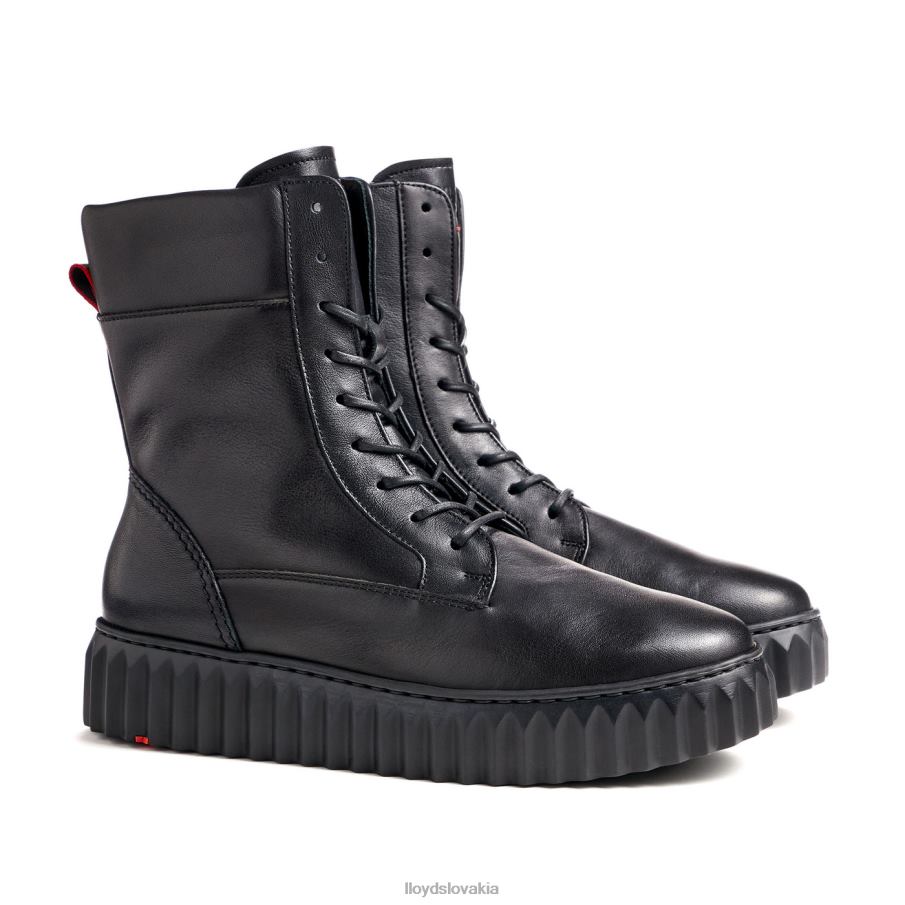 LLOYD ľahká podrážka hladká kožená členková obuv ženy topánky čierna 6R0JN887