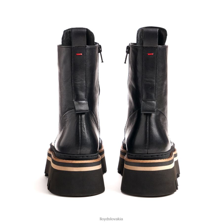 LLOYD ľahká podrážka hladká kožená členková obuv ženy topánky čierna 6R0JN915