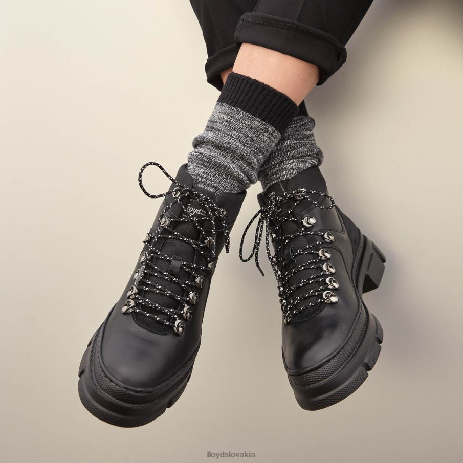 LLOYD extraľahká podrážka kožené členkové topánky ženy topánky čierna 6R0JN988