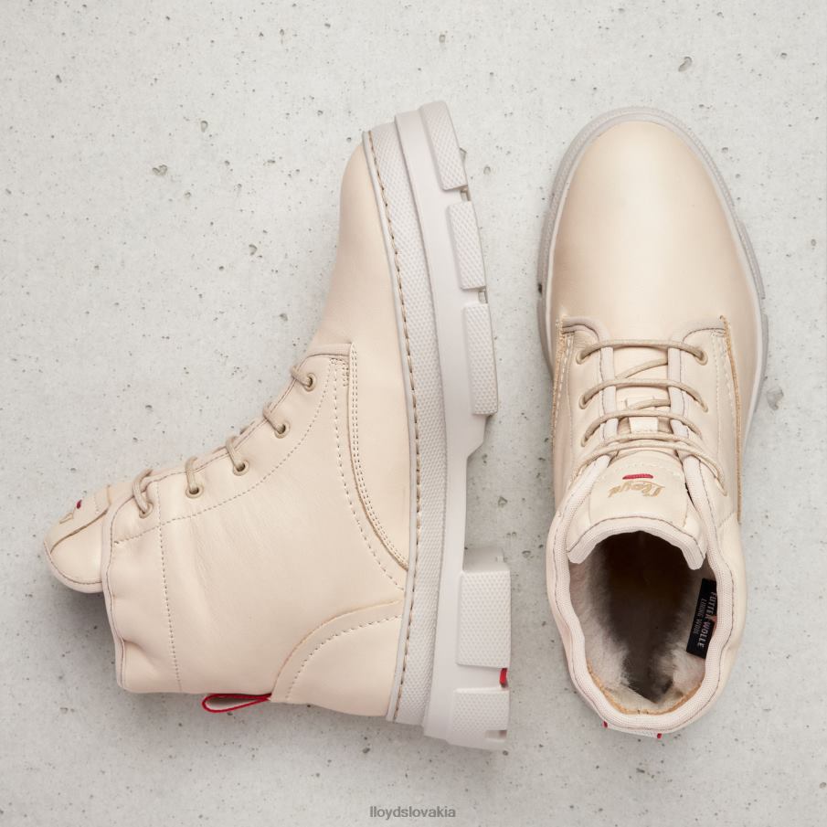 LLOYD hladká kožená členková obuv ženy topánky béžová 6R0JN937