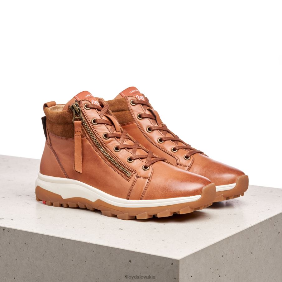 LLOYD hladká kožená členková obuv ženy topánky hnedá 6R0JN866