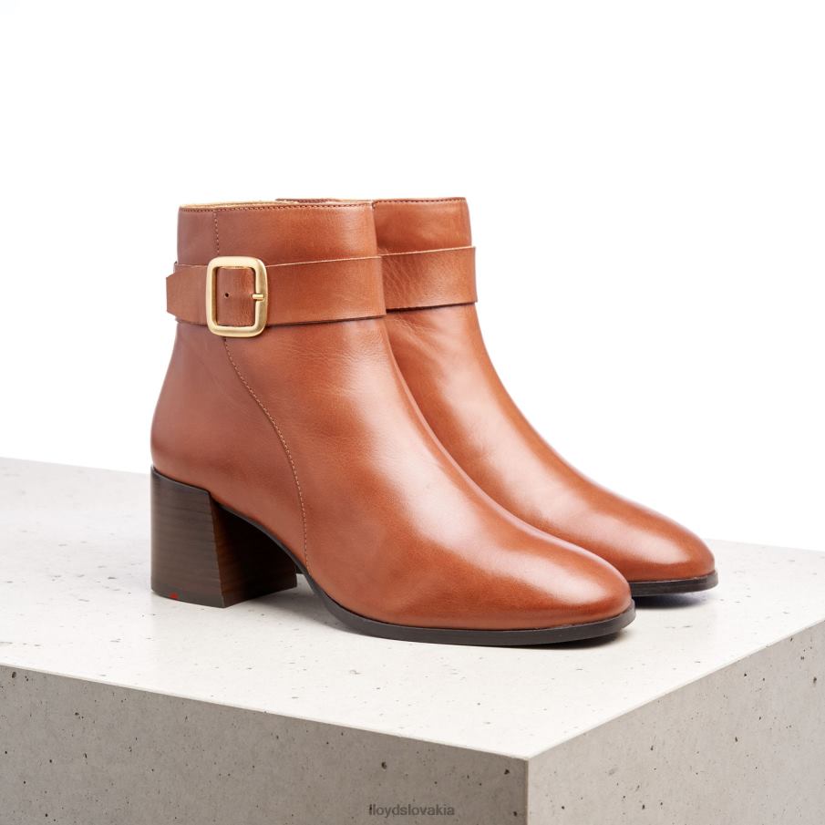 LLOYD hladká kožená členková obuv ženy topánky hnedá 6R0JN968