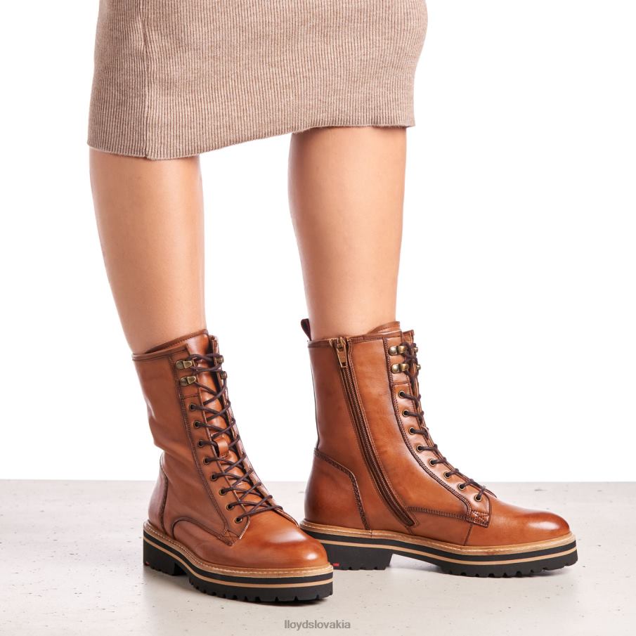 LLOYD hladká kožená členková obuv ženy topánky hnedá 6R0JN970