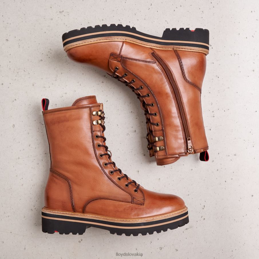 LLOYD hladká kožená členková obuv ženy topánky hnedá 6R0JN970