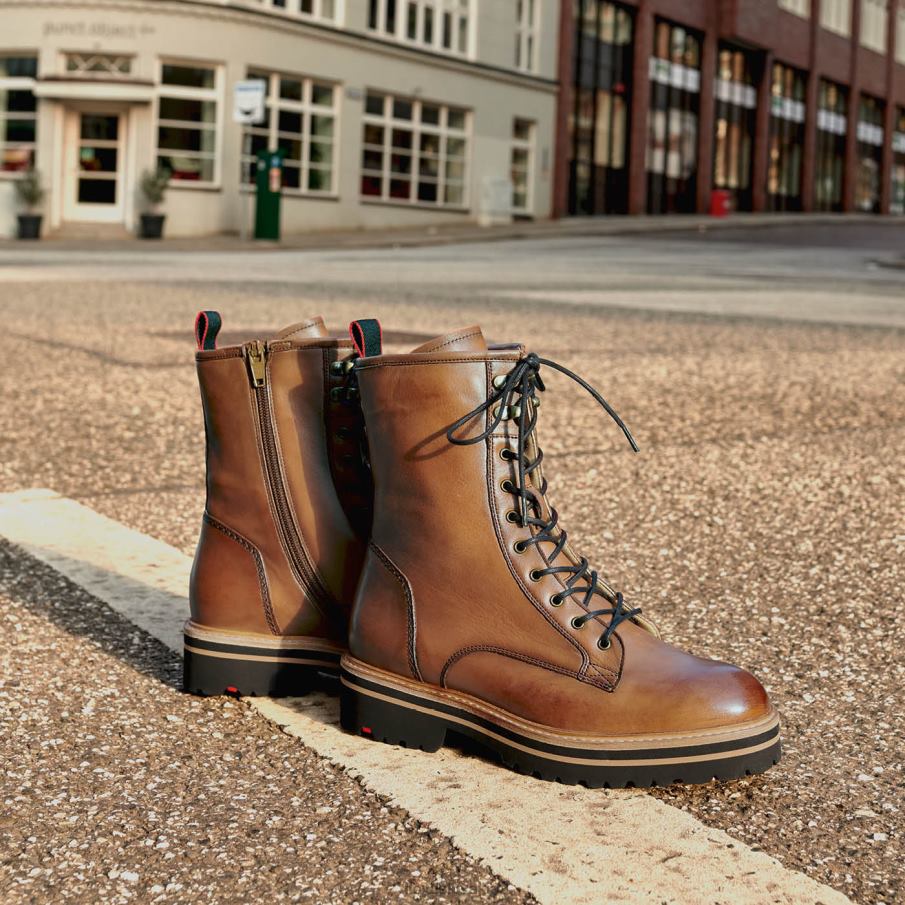 LLOYD hladká kožená členková obuv ženy topánky hnedá 6R0JN970