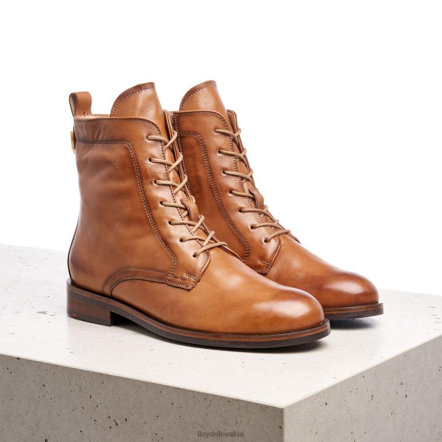 LLOYD hladká kožená členková obuv ženy topánky hnedá 6R0JN982
