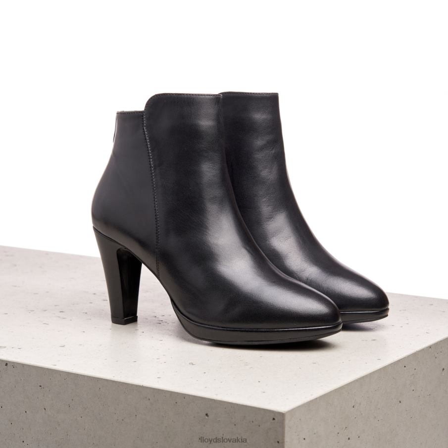 LLOYD hladká kožená členková obuv ženy topánky čierna 6R0JN920