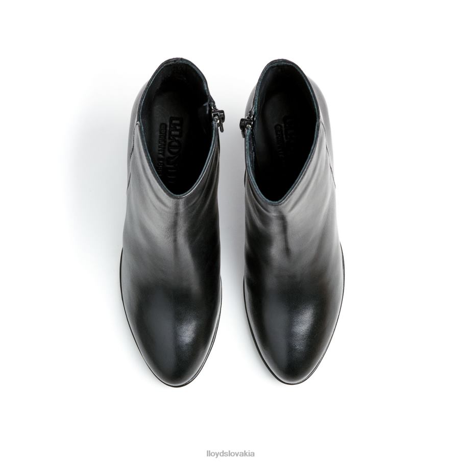 LLOYD hladká kožená členková obuv ženy topánky čierna 6R0JN920