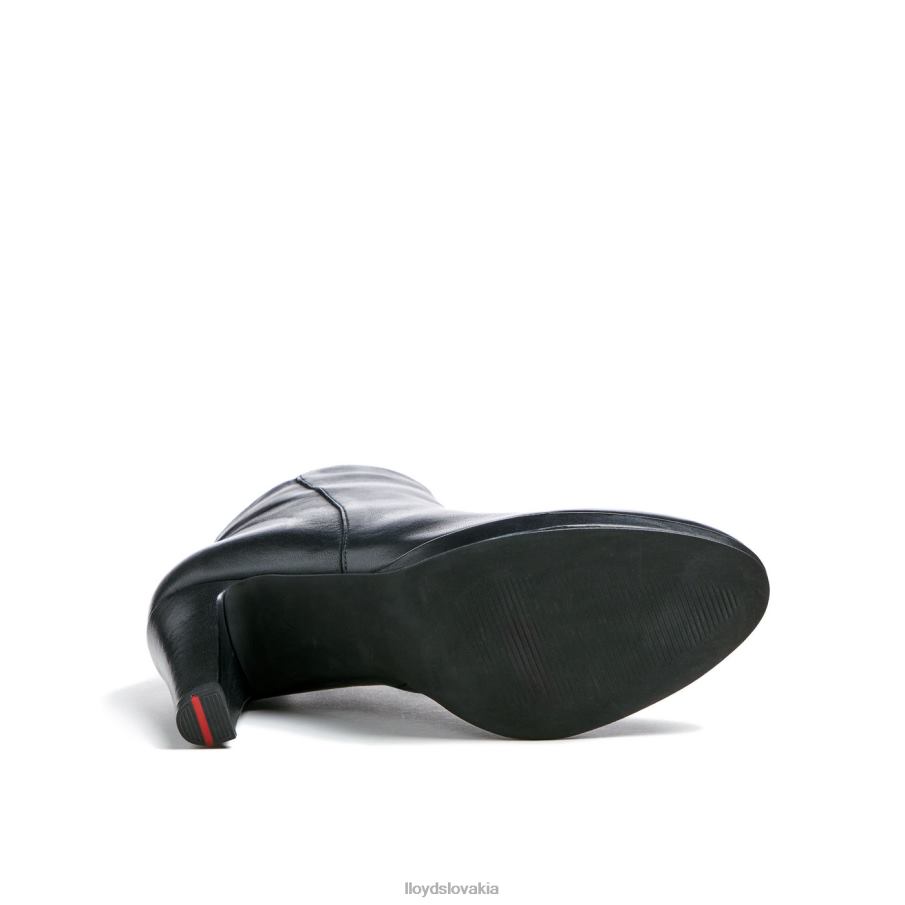 LLOYD hladká kožená členková obuv ženy topánky čierna 6R0JN920
