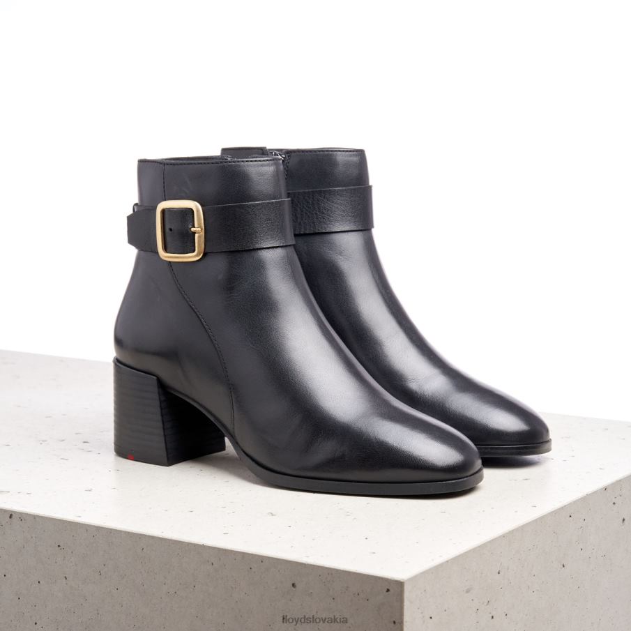 LLOYD hladká kožená členková obuv ženy topánky čierna 6R0JN978