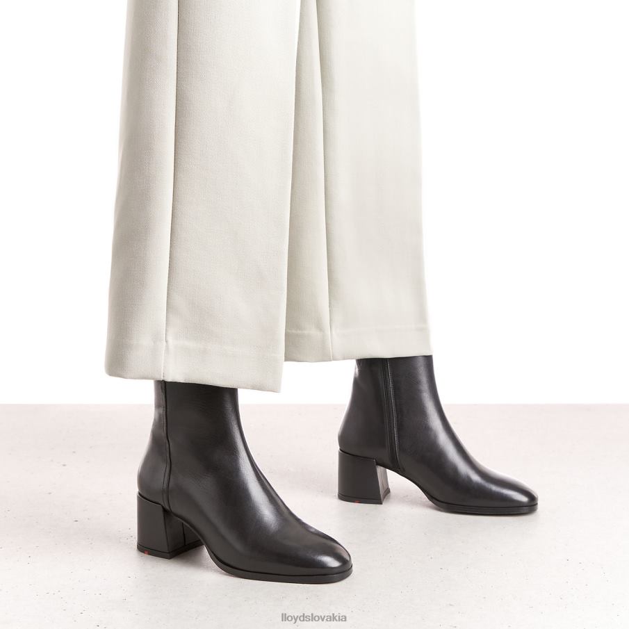 LLOYD hladká kožená členková obuv ženy topánky čierna 6R0JN984