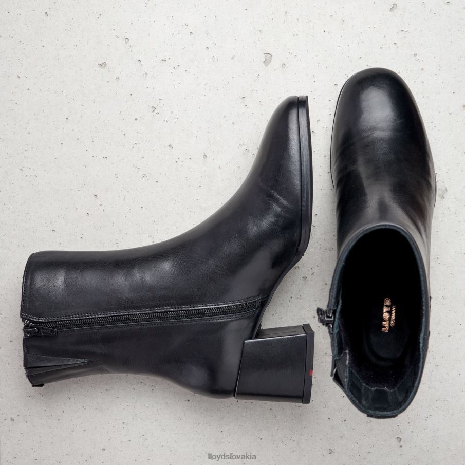 LLOYD hladká kožená členková obuv ženy topánky čierna 6R0JN984