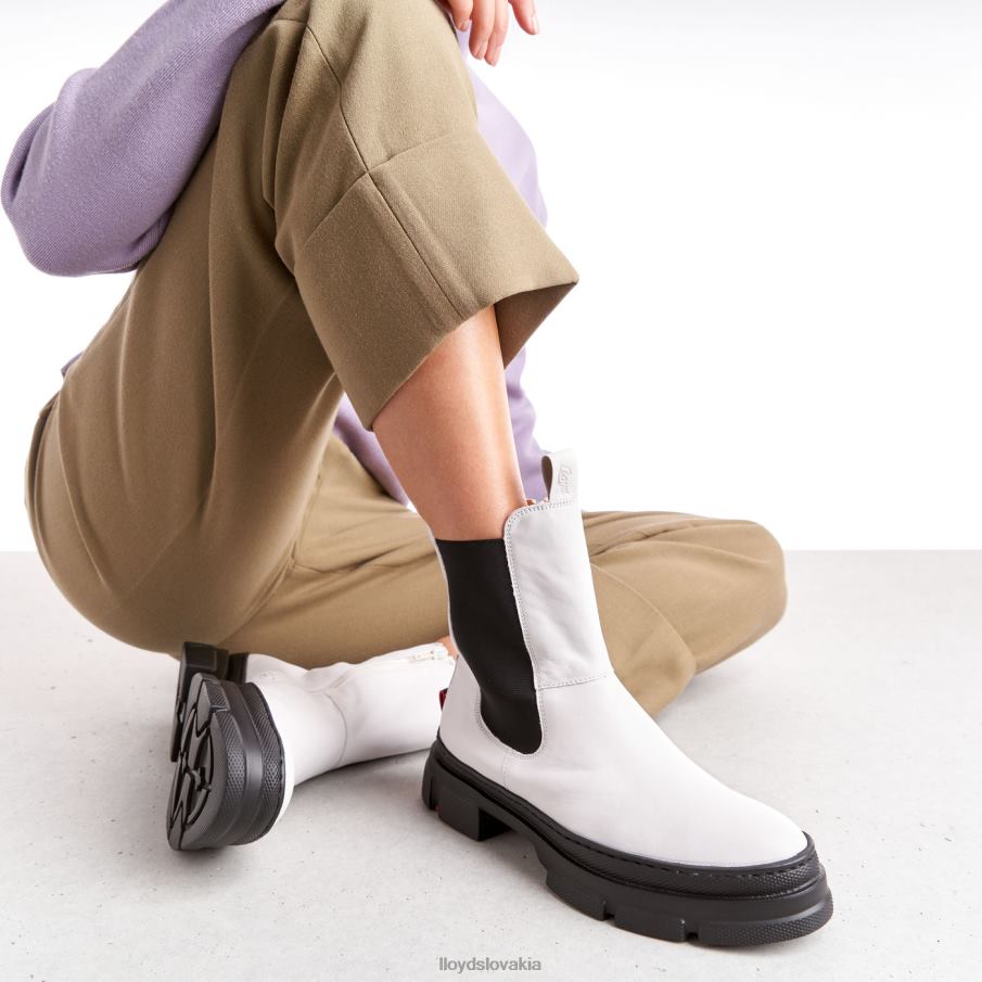LLOYD hladká kožená slip-on členková obuv ženy topánky biely 6R0JN875