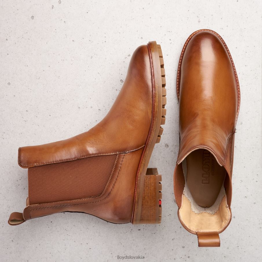 LLOYD hladká kožená slip-on členková obuv ženy topánky hnedá 6R0JN964