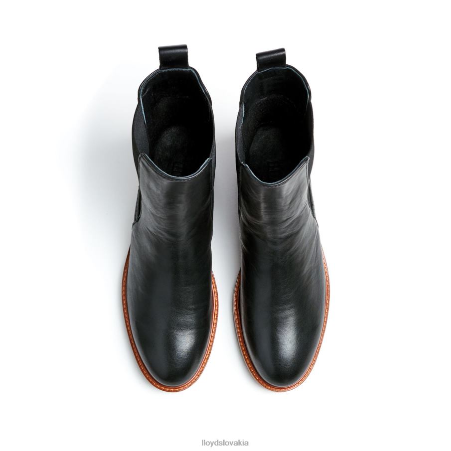 LLOYD hladká kožená slip-on členková obuv ženy topánky čierna 6R0JN923