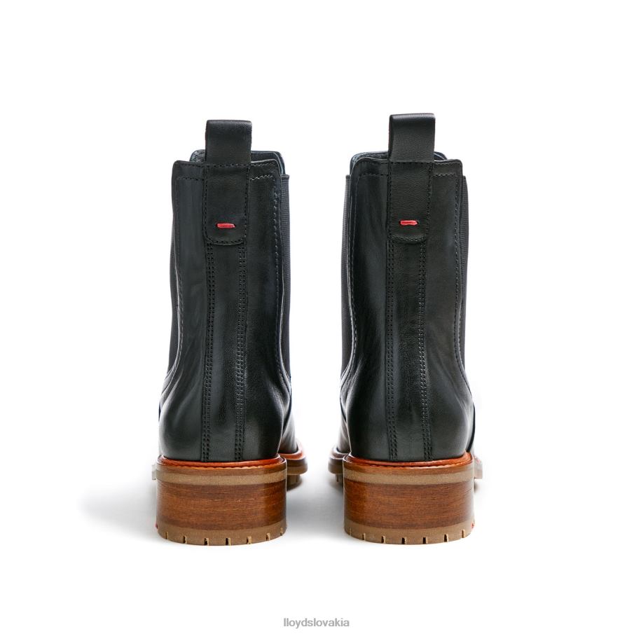 LLOYD hladká kožená slip-on členková obuv ženy topánky čierna 6R0JN923