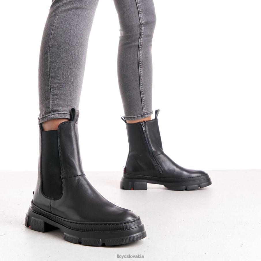 LLOYD hladká kožená slip-on členková obuv ženy topánky čierna 6R0JN954