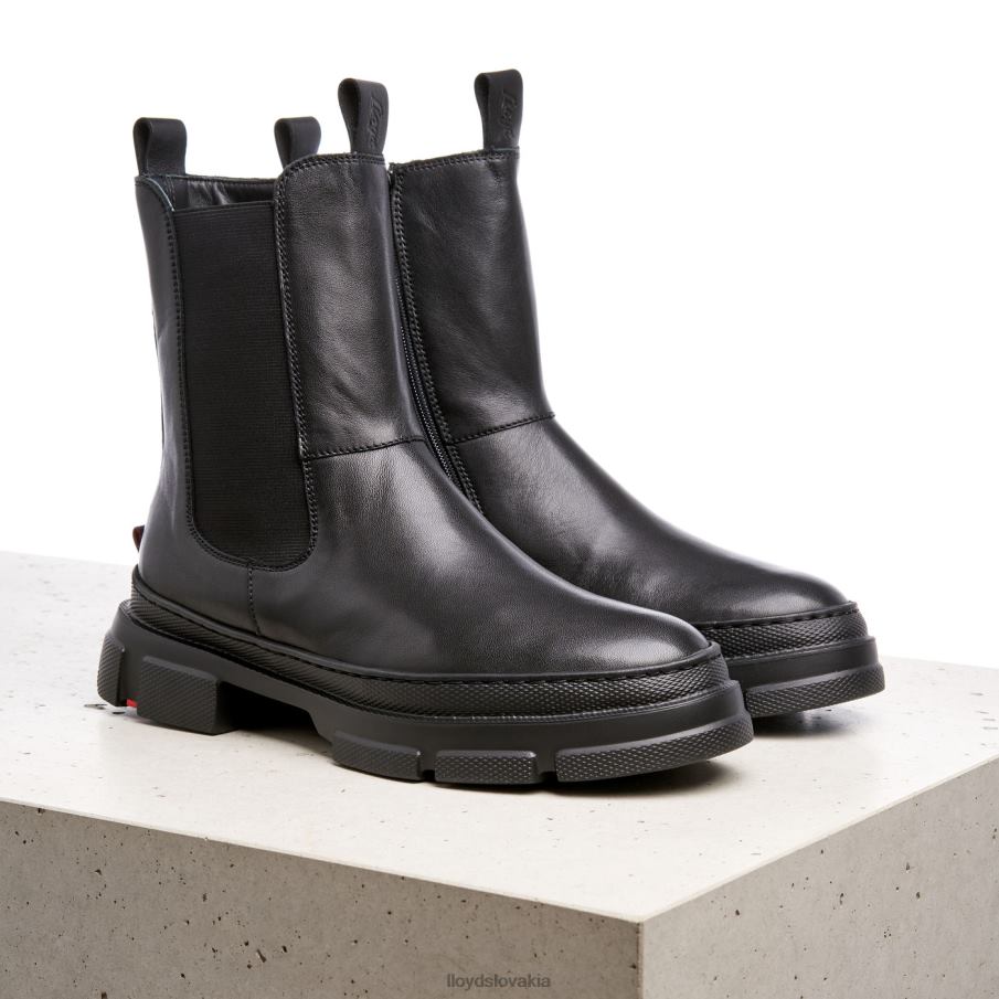 LLOYD hladká kožená slip-on členková obuv ženy topánky čierna 6R0JN954