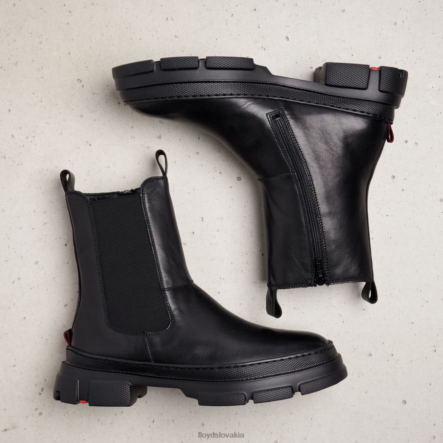 LLOYD hladká kožená slip-on členková obuv ženy topánky čierna 6R0JN954