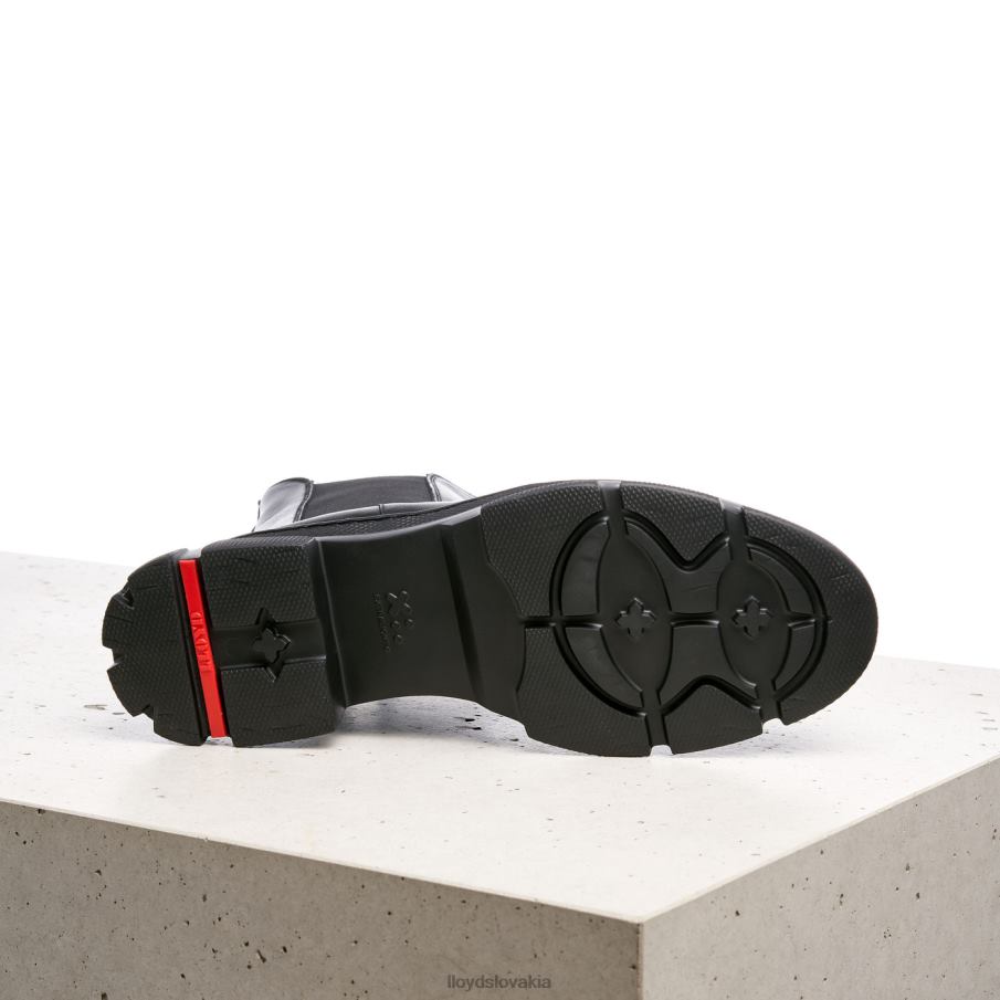 LLOYD hladká kožená slip-on členková obuv ženy topánky čierna 6R0JN954