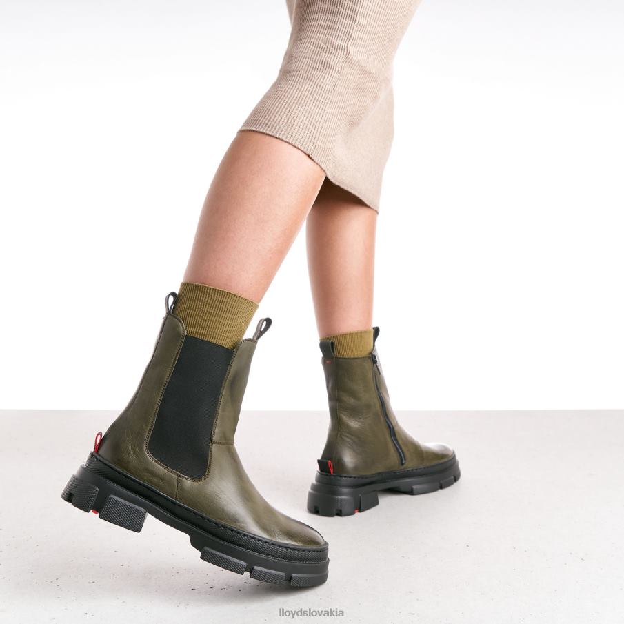 LLOYD hladká kožená slip-on členková obuv ženy topánky zelená 6R0JN930