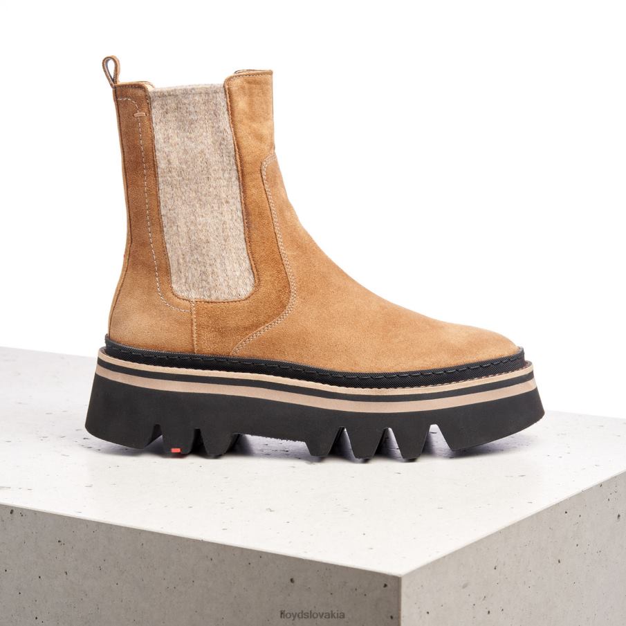 LLOYD hrubé kožené nazúvacie členkové čižmy ženy topánky hnedá 6R0JN946