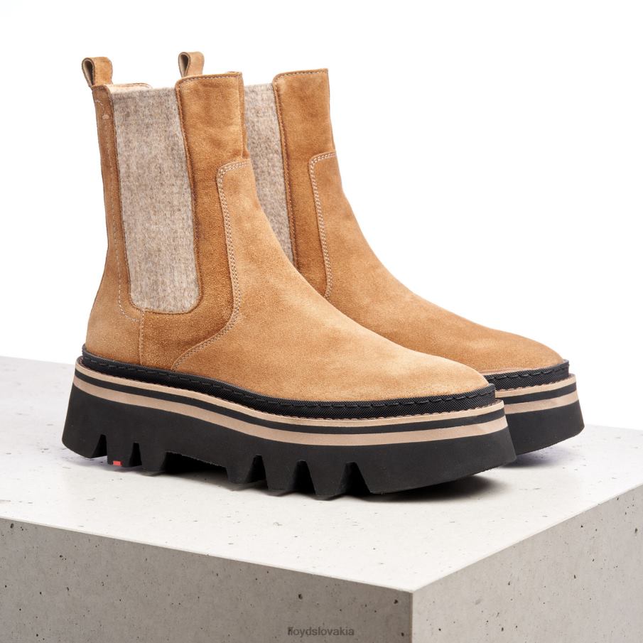 LLOYD hrubé kožené nazúvacie členkové čižmy ženy topánky hnedá 6R0JN946