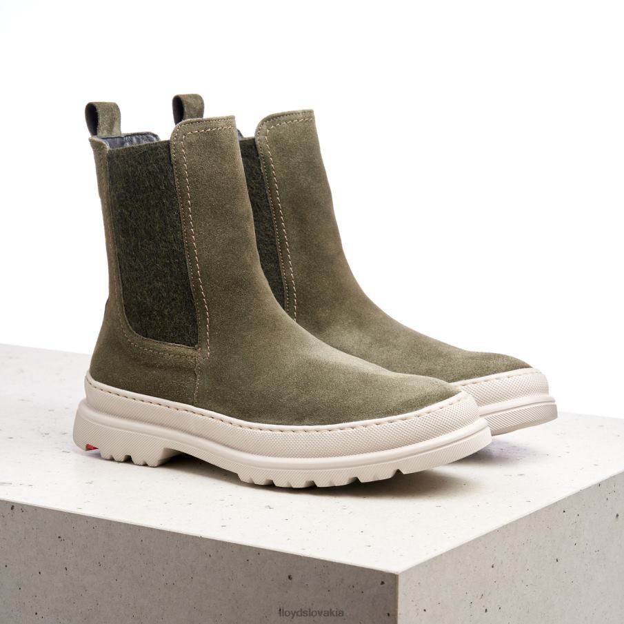 LLOYD hrubé kožené nazúvacie členkové čižmy ženy topánky zelená 6R0JN926