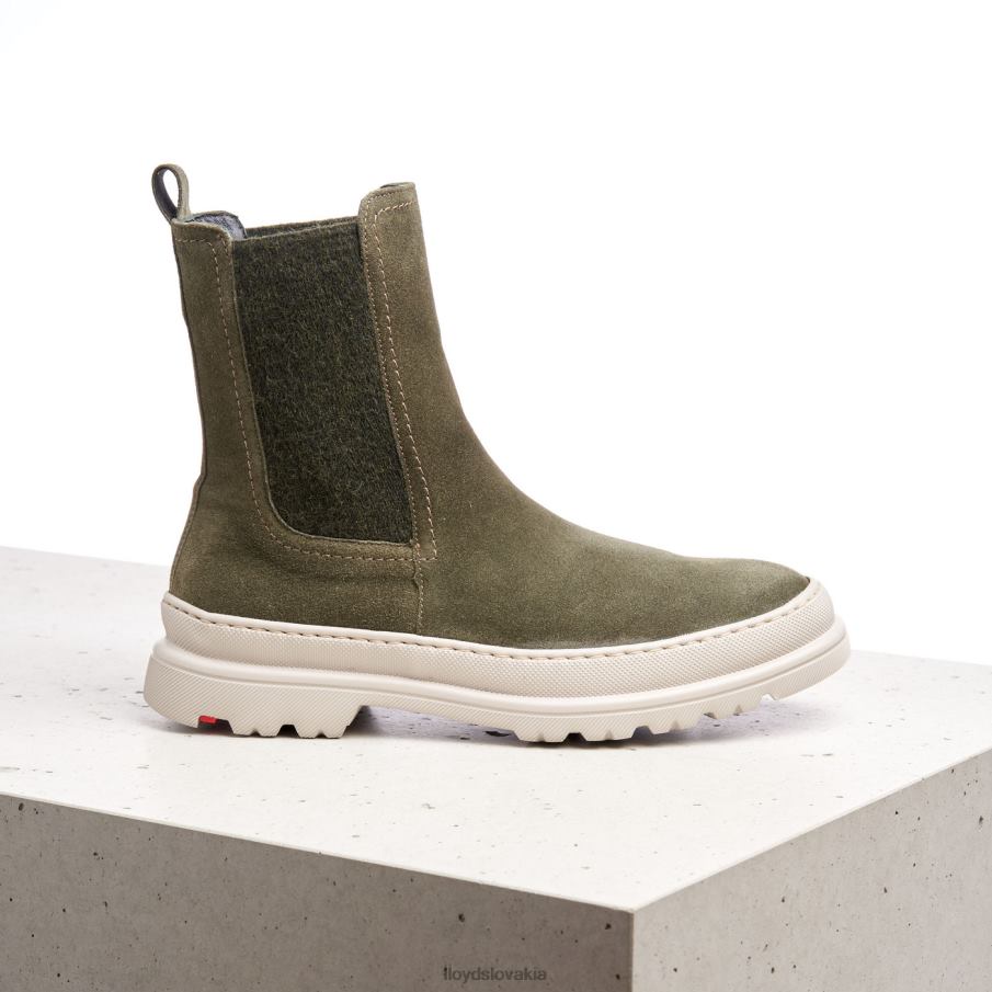 LLOYD hrubé kožené nazúvacie členkové čižmy ženy topánky zelená 6R0JN926