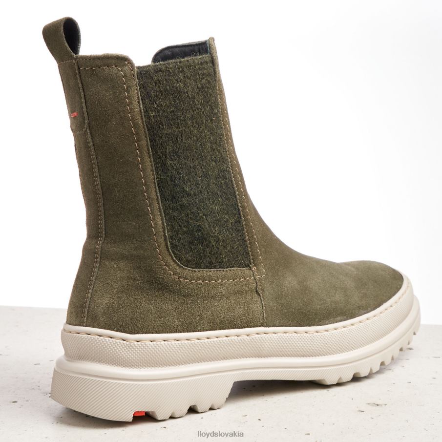 LLOYD hrubé kožené nazúvacie členkové čižmy ženy topánky zelená 6R0JN926