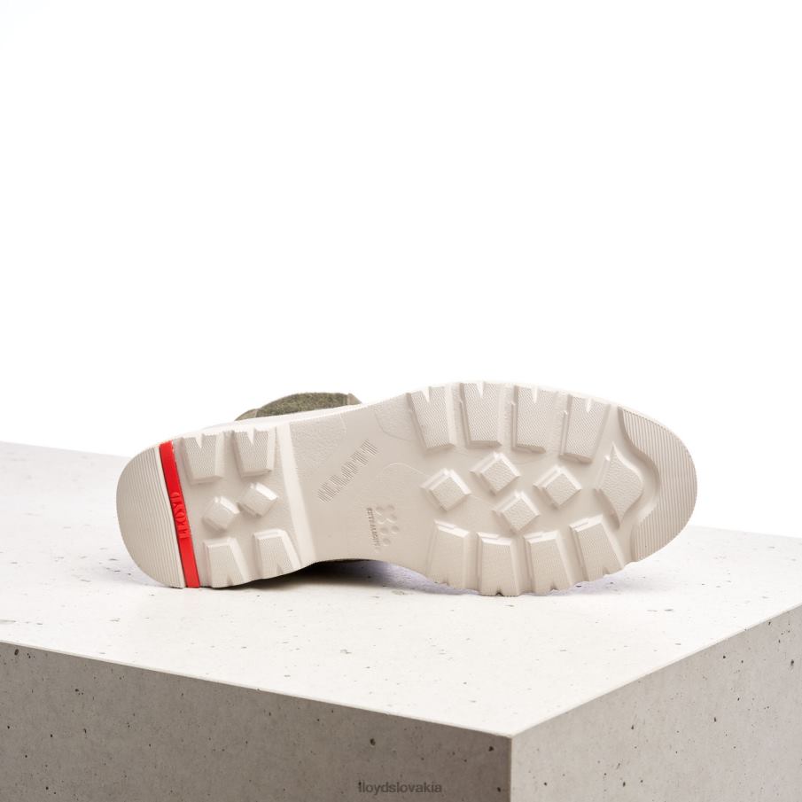 LLOYD hrubé kožené nazúvacie členkové čižmy ženy topánky zelená 6R0JN926