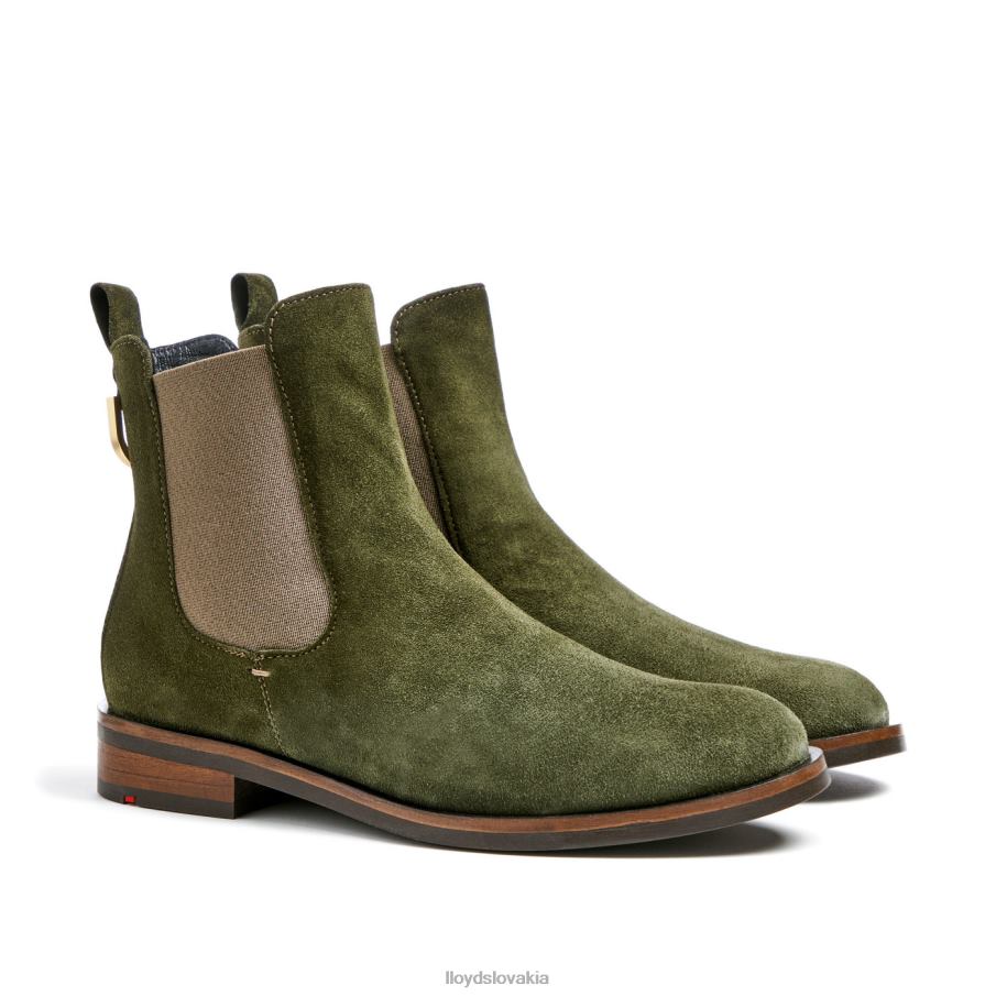 LLOYD hrubé kožené nazúvacie členkové čižmy ženy topánky zelená 6R0JN935
