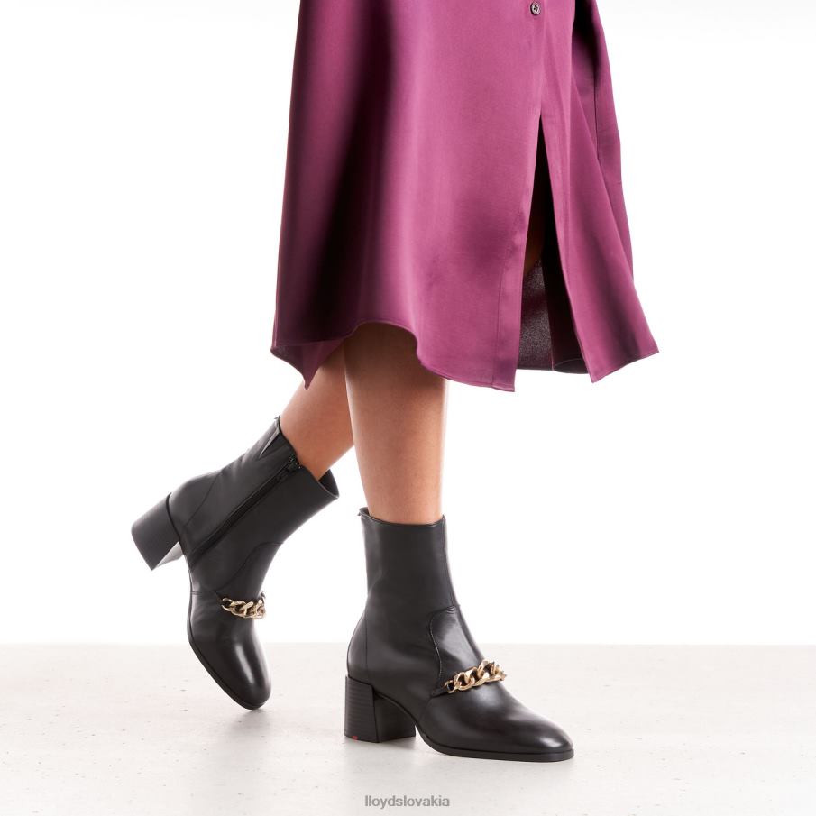 LLOYD kožené členkové čižmy ženy topánky čierna 6R0JN878