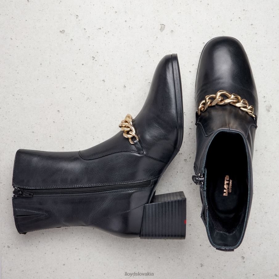 LLOYD kožené členkové čižmy ženy topánky čierna 6R0JN878