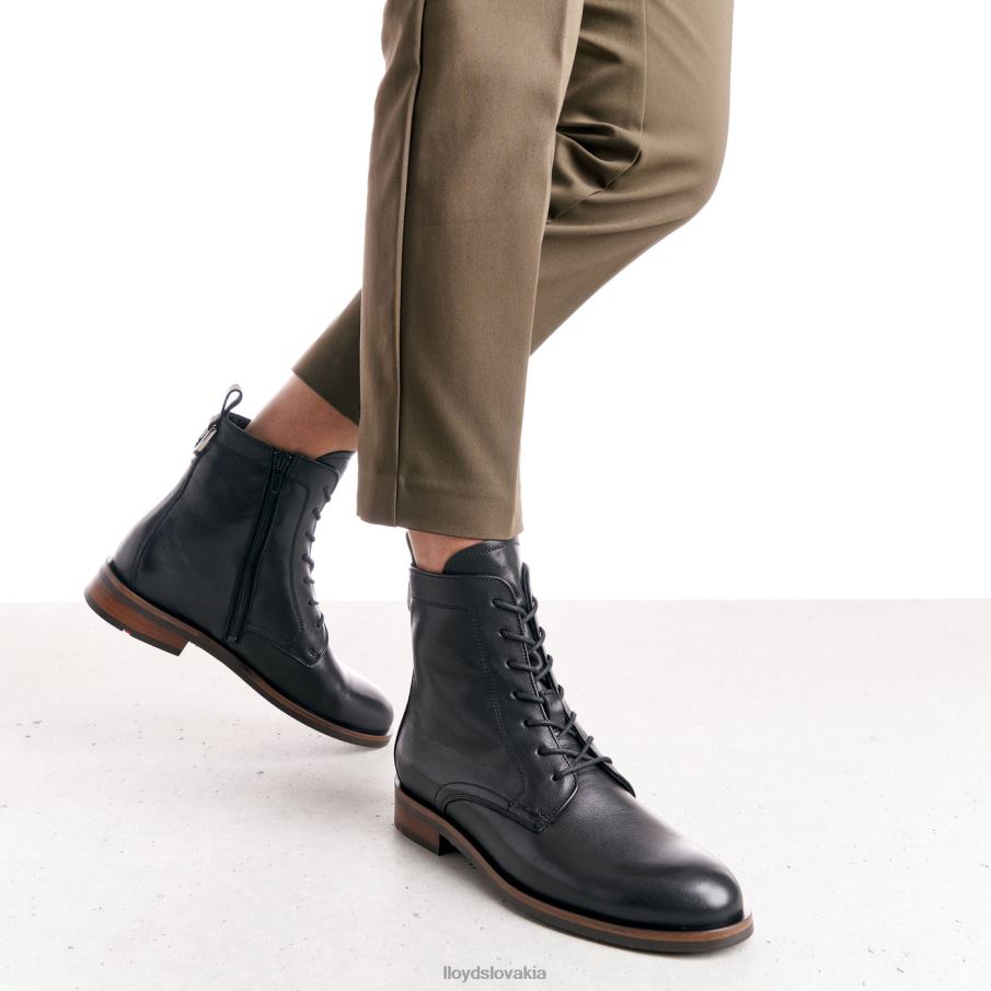 LLOYD kožené členkové čižmy ženy topánky čierna 6R0JN971