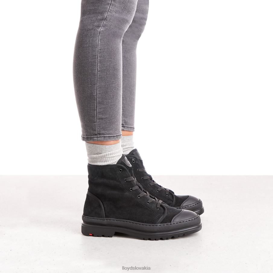 LLOYD kožené členkové čižmy so svetlou podrážkou ženy topánky čierna 6R0JN927