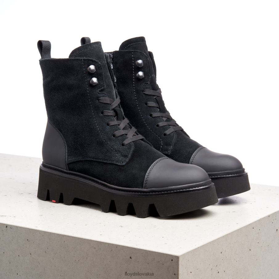 LLOYD kožené členkové čižmy so svetlou podrážkou ženy topánky čierna 6R0JN947