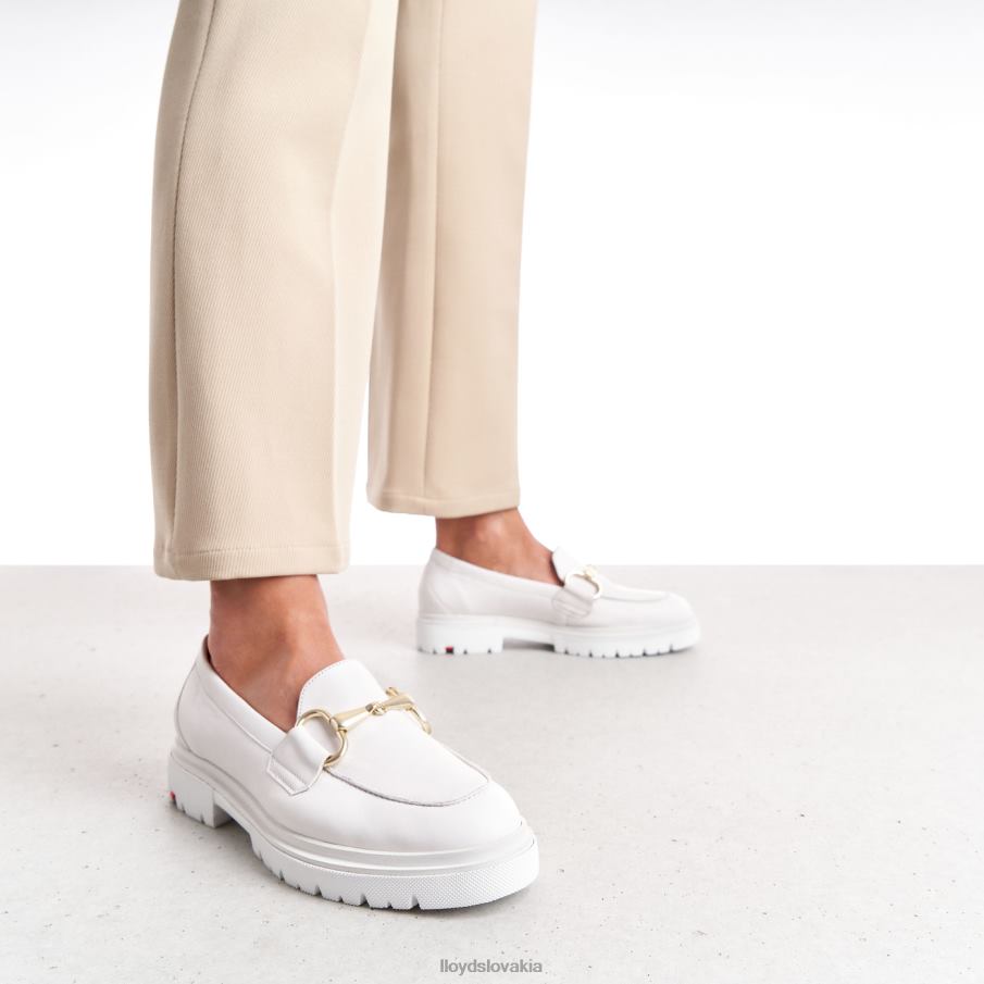 LLOYD hladká kožená slip-on papučka ženy topánky biely 6R0JN1011
