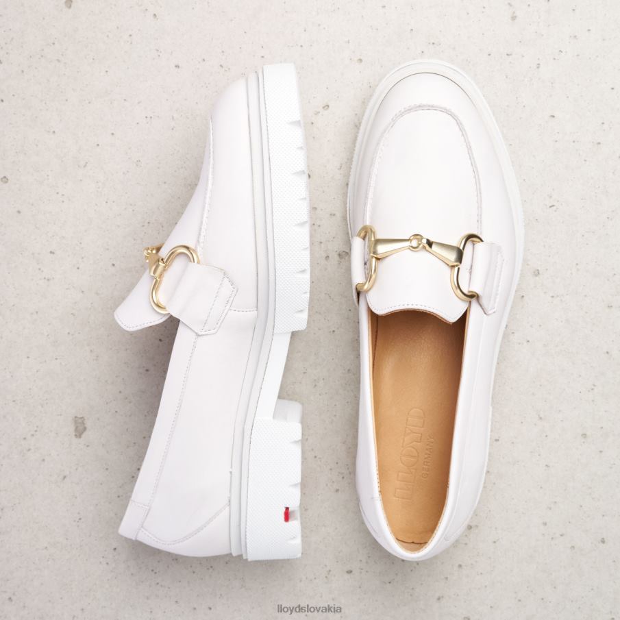 LLOYD hladká kožená slip-on papučka ženy topánky biely 6R0JN1011