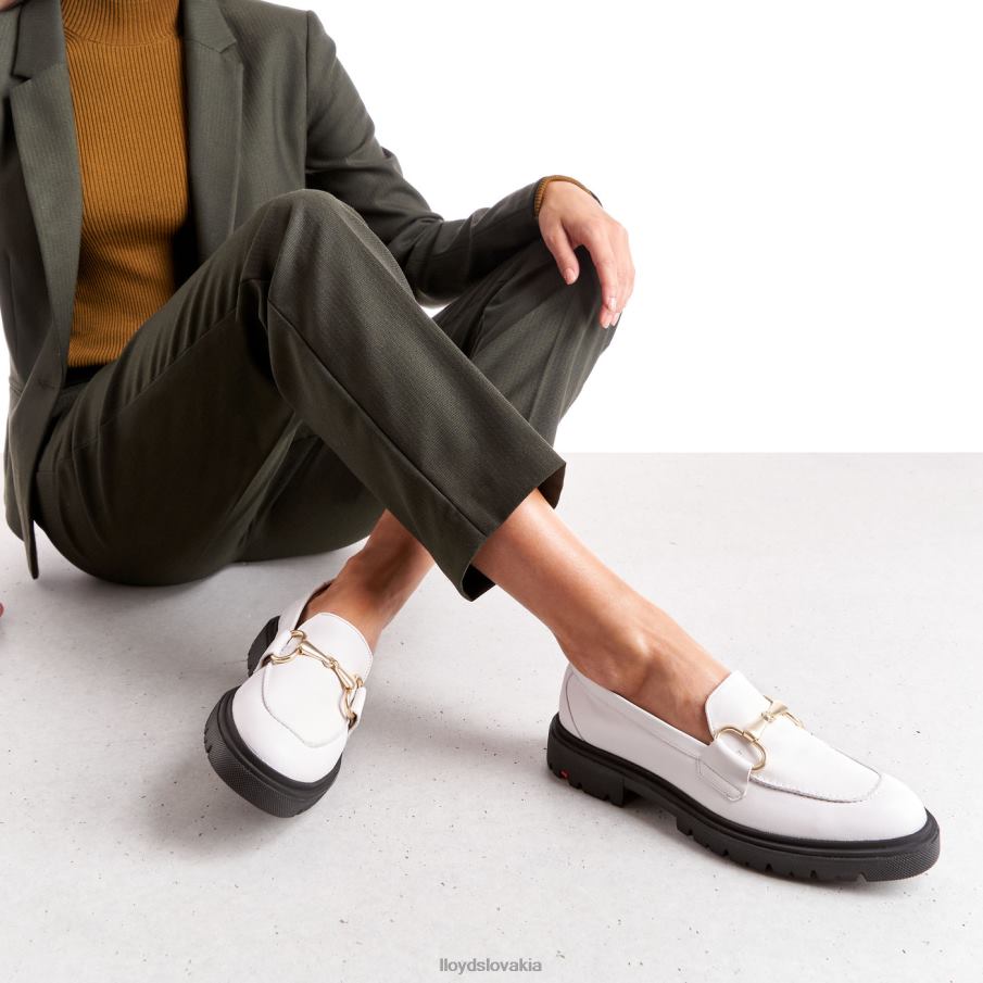 LLOYD hladká kožená slip-on papučka ženy topánky biely 6R0JN1034