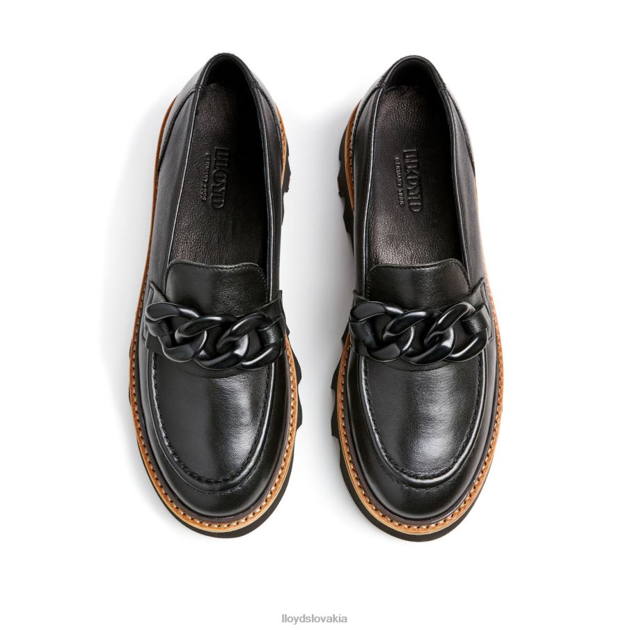 LLOYD hladká kožená slip-on papučka ženy topánky čierna 6R0JN1018