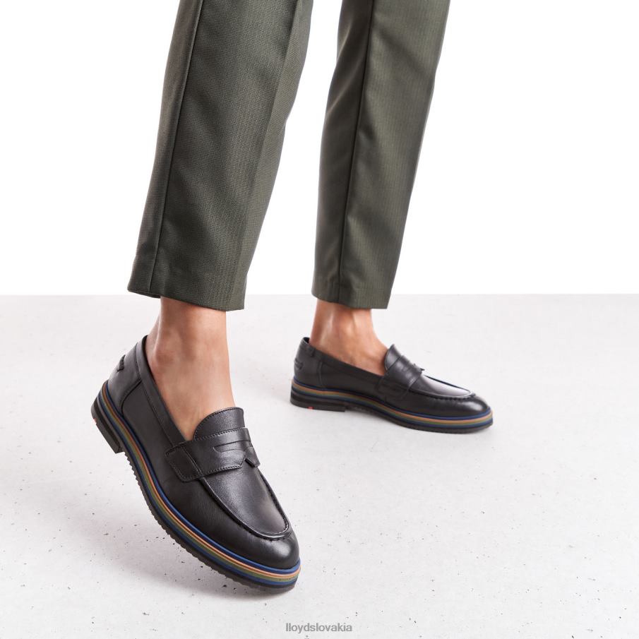 LLOYD hladká kožená slip-on papučka ženy topánky čierna 6R0JN1046