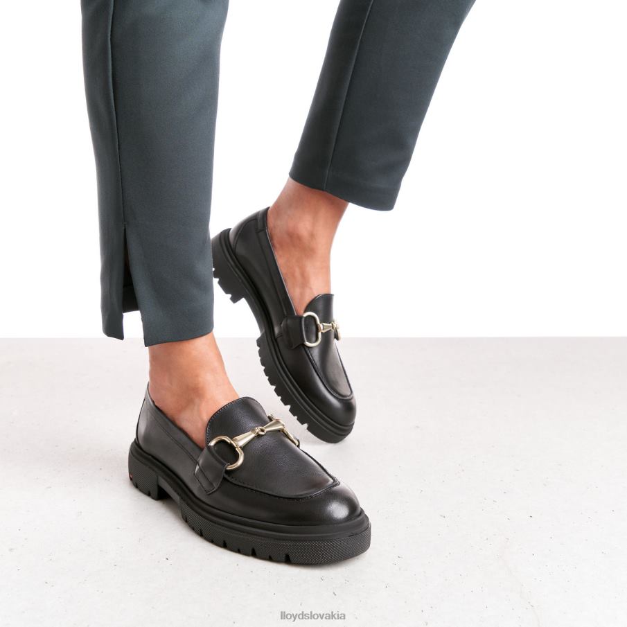 LLOYD hladká kožená slip-on papučka ženy topánky čierna 6R0JN1357