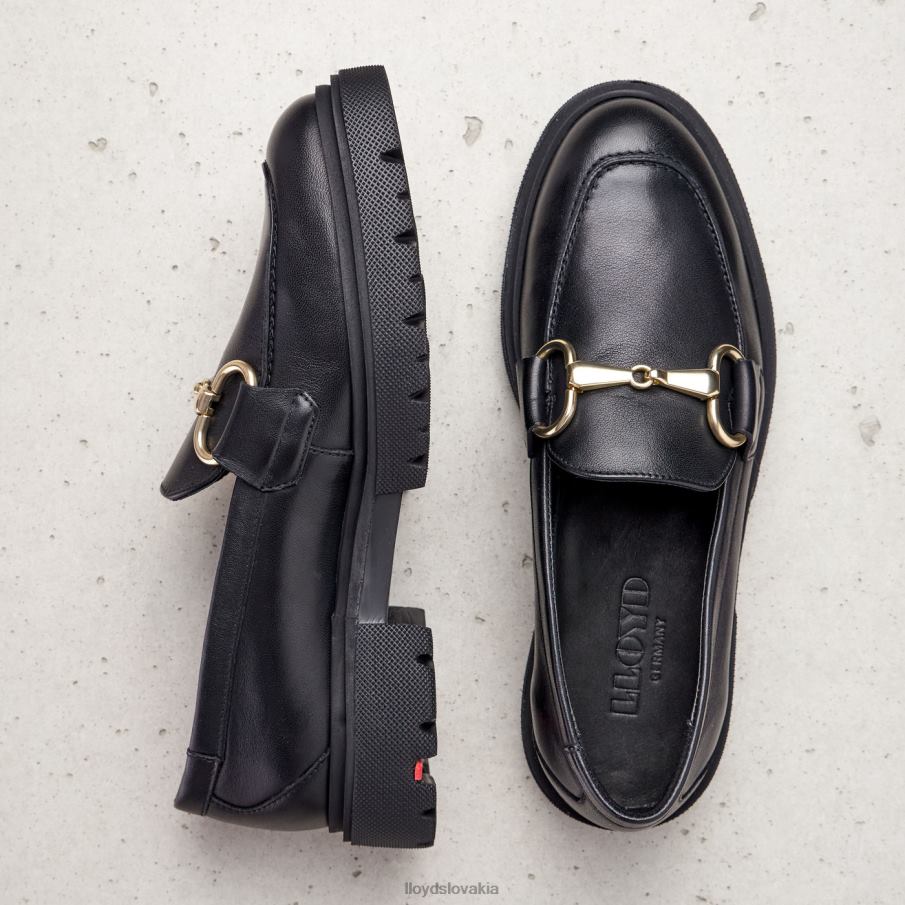 LLOYD hladká kožená slip-on papučka ženy topánky čierna 6R0JN1357