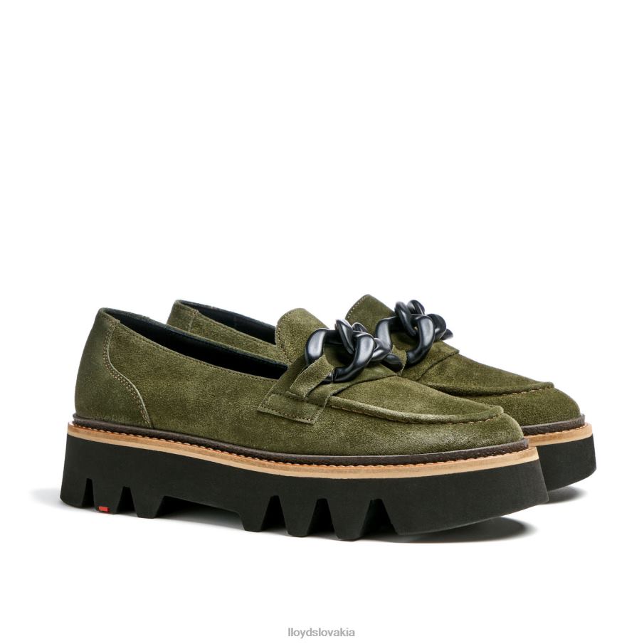 LLOYD hrubá kožená nazúvacia papuča ženy topánky zelená 6R0JN1019