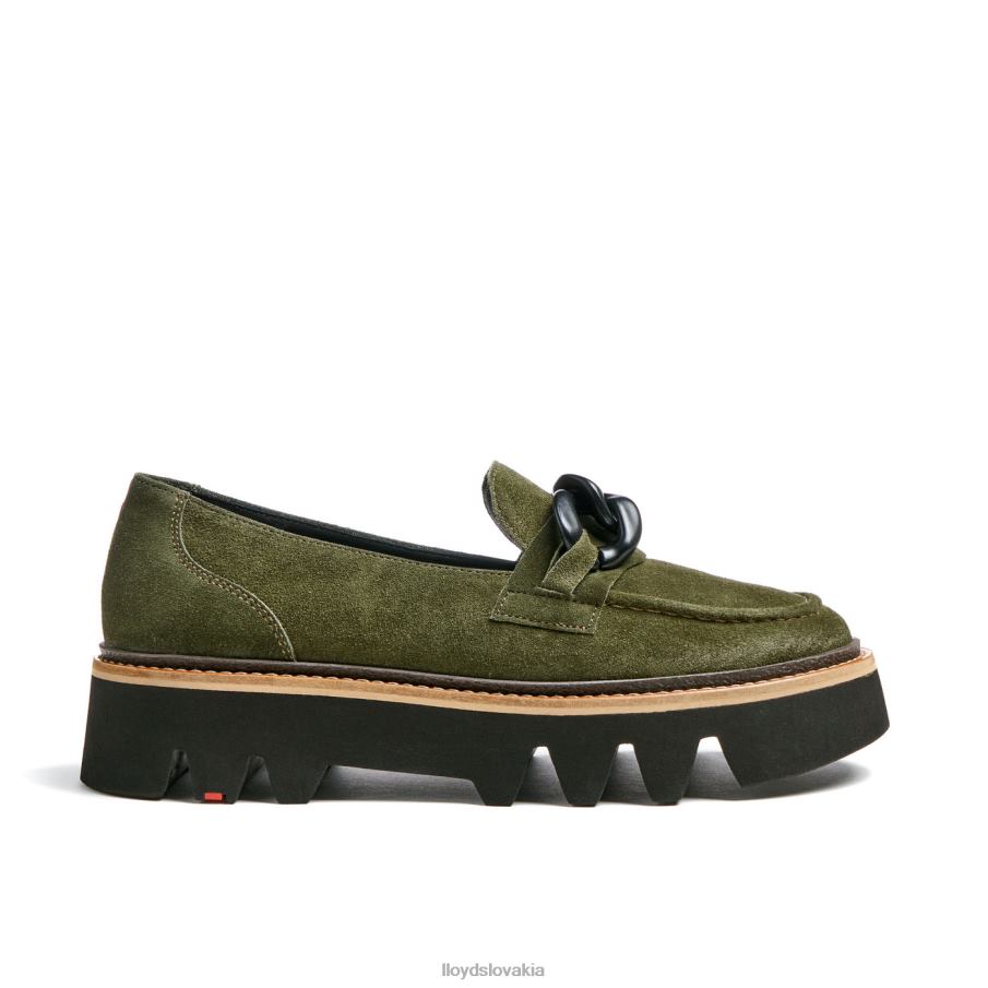 LLOYD hrubá kožená nazúvacia papuča ženy topánky zelená 6R0JN1019