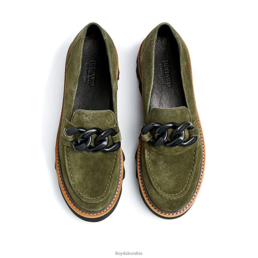 LLOYD hrubá kožená nazúvacia papuča ženy topánky zelená 6R0JN1019