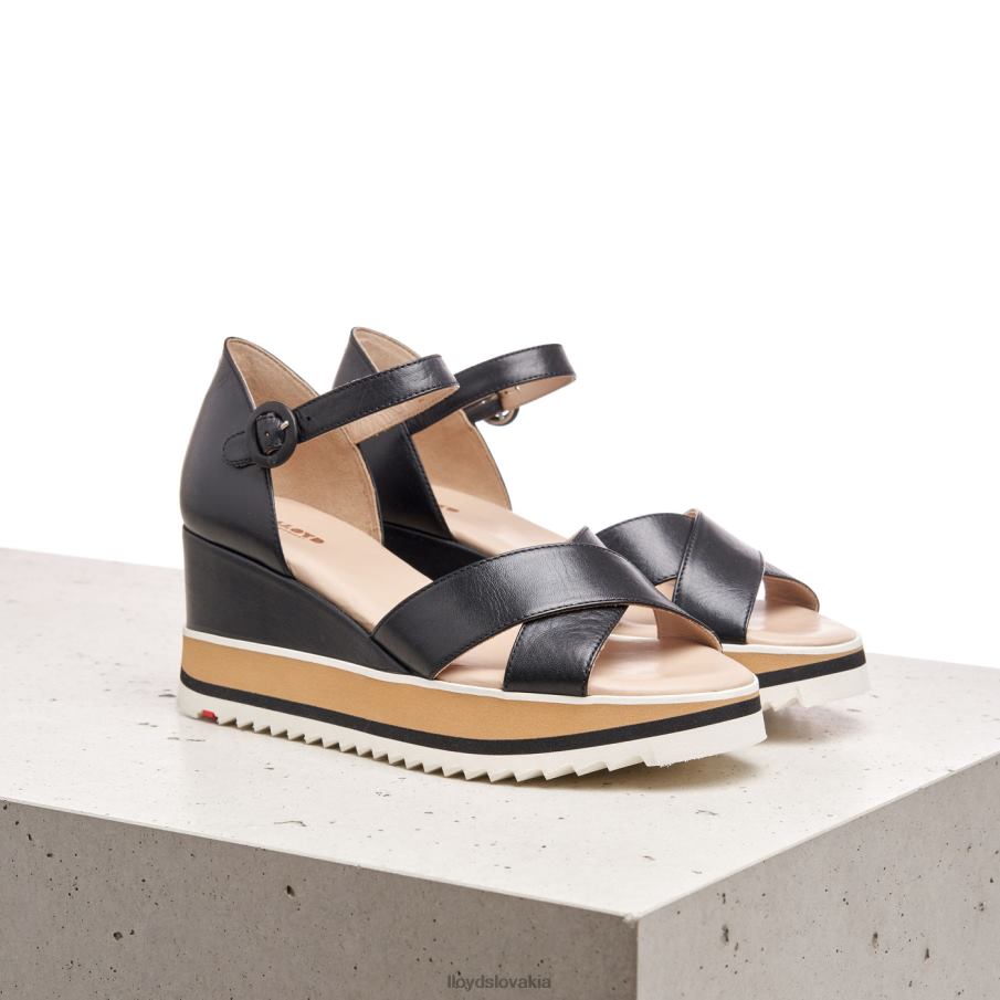 LLOYD klinové sandále ženy topánky čierna 6R0JN1208